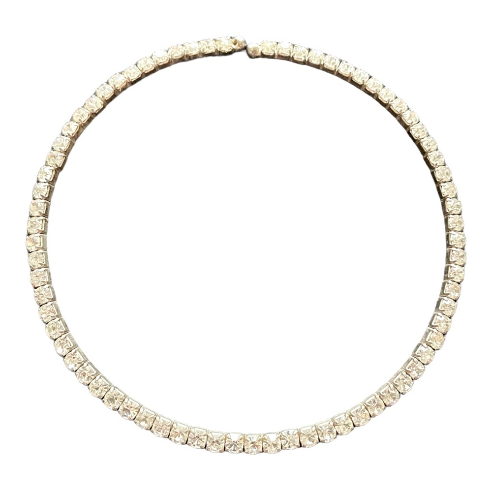 Vintage necklace rhinestone expandable gold tone - Picture 2 of 6